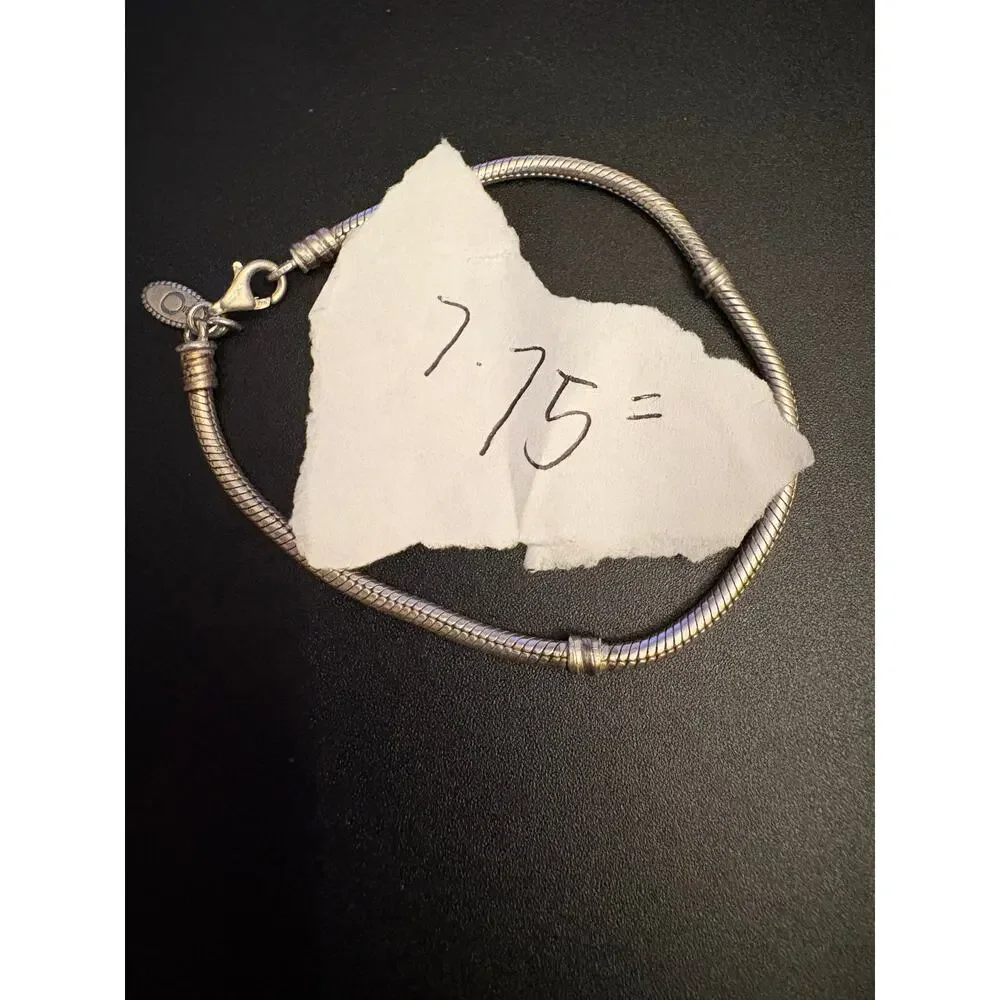 Pandora Sterling Silver Snake Chain Bracelet 7.75 Lobster Clasp